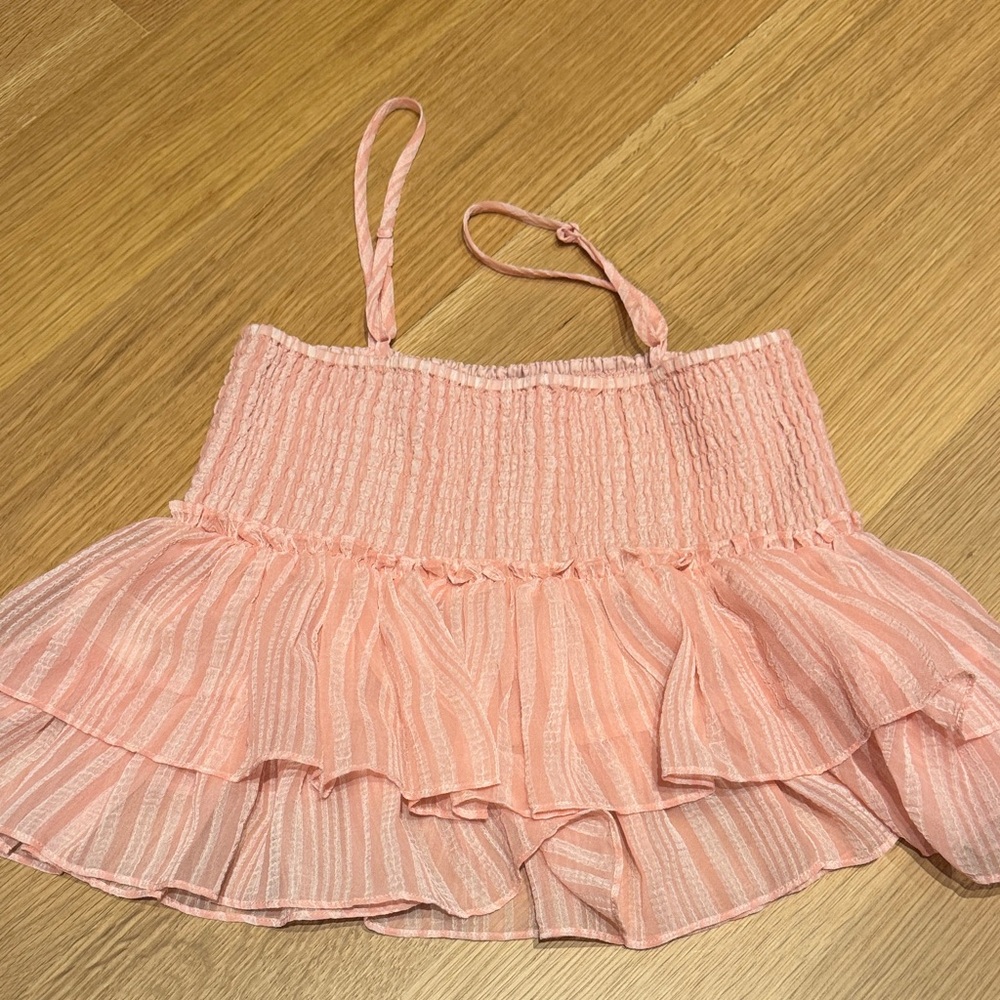 Pink Ruffled Spaghetti Strap Top - Picture 2 of 3